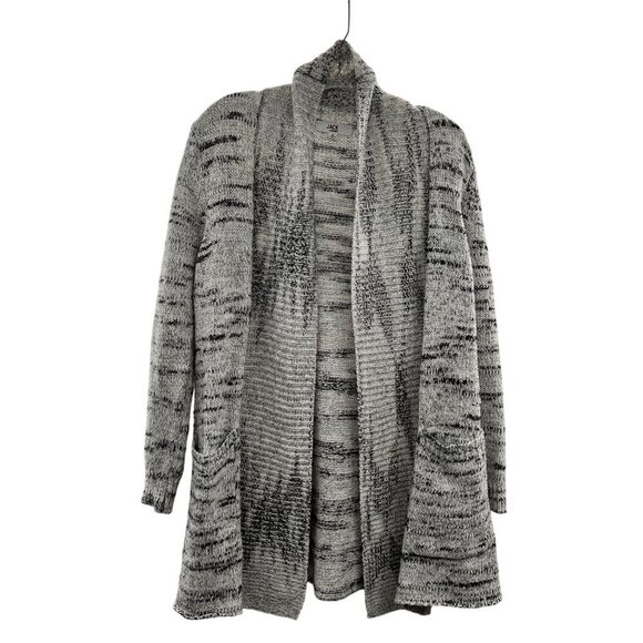 BB Dakota Women's Open Front Knit Cardigan Black/White Size Small Pockets - Picture 1 of 9